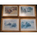 A set of four Gordon Crosby prints depic