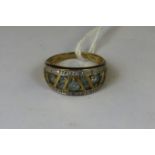 A 9ct gold aquamarine and diamond ring,