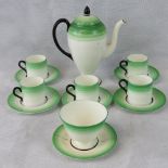 An Art Deco part Wedgwood coffee service