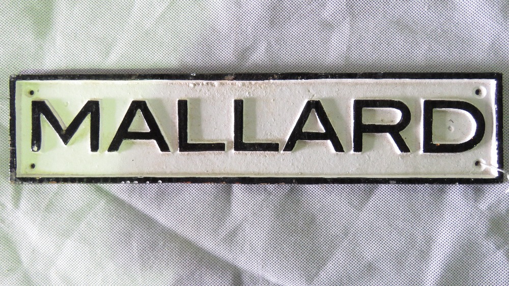 A cast metal reproduction name plate 'Ma