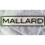 A cast metal reproduction name plate 'Ma
