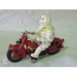 A Michelin man 'Mr Bibendum' on motorbik