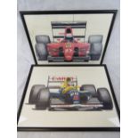 A pair of Nick Curry F1 racing prints ea