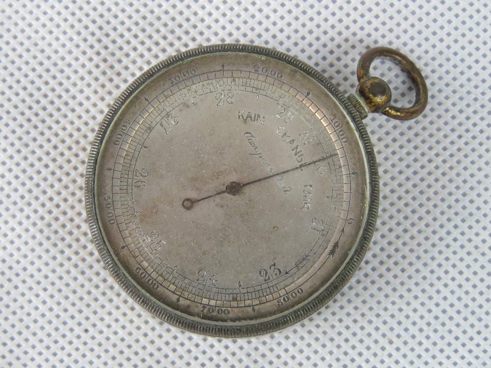 A Victorian pocket barometer, milled, ca