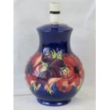 A Walter Moorcroft large bulbous lamp wi