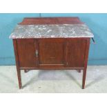 A rouge marble top Edwardian wash stand,