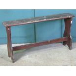 A Victorian pine organ bench 130cm in le