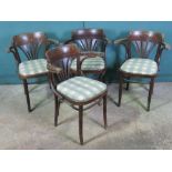 A set of four c1930s bentwood dinning ch