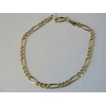 A 9ct gold flat link bracelet,