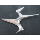 A HM silver brooch of abstract style. Hallmarked Birmingham 1964, makers mark G.