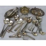 A collection of silver and silver plated items including;