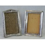 Two HM silver photo frames; one with beaded edge, Birmingham 1921, maker Robert Pringle & Sons, 16.