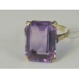 An Art Deco 9ct gold amethyst ring,