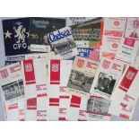 Over 25 vintage and retro Football programmes with some Chelsea and Ipswich Town,