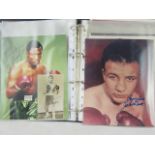 A collection of boxer autographs mid to late 20th century including Joe Fraser and Jake LaMotta.