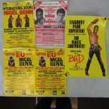 Five Nigel Benn boxing posters, largest 39cm x 25cm.