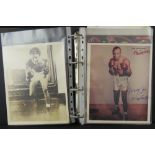 A collection of Boxing autographs including Sugar Ray Leonard and Max Baer also some boxer