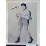 An autographed publicity photographic print of the boxer Vic Towell.