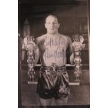 A collection of Boxing autographs including Henry Cooper and George Carpentier also some vintage