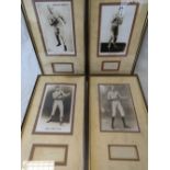 Four mounted prints of late 19th and early 20th century boxers with accompanying autographs: James