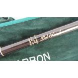 A Bob Church IM6 Tweedside carbon 3-piece 15 foot Salmon rod together with the three hook tube