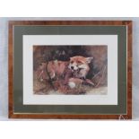 John Trickett (20th century) limited edition print of a fox cub,