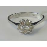 An 18ct white gold and two tier diamond