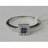 An 18ct white gold sapphire and diamond