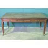 A large leather top partners type desk h