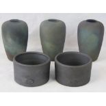 Five studio pottery matt finish thin-ski