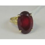 A large and impressive 14ct gold garnet