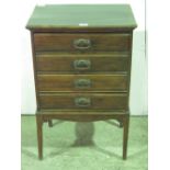 A late 19th century mahogany music chest