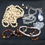 A small collection of costume jewellery,