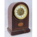 An Edwardian dome topped mantle clock wi