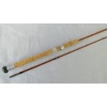A vintage 6' split cane spinning rod, po