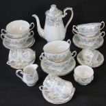 A quantity of Royal Albert Silver Maple tea ware comprising teapot, milk, sugar,