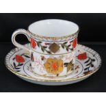 A Royal Crown Derby cup and saucer A.962 pattern.