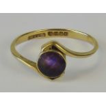 A vintage 18ct gold amethyst ring,