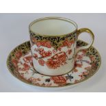 An early 20th century Royal Crown Derby coffee can and saucer, no. 2649.