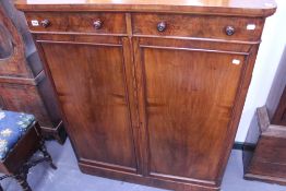 A MAHOGANY AND WALNUT SIDE CABINET BY EDWARDS AND ROBERTS