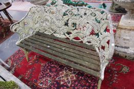 A VINTAGE CAST ALLOY COALBROOKEDALE PATTERN GARDEN BENCH