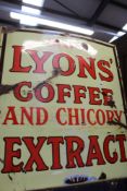 A LYON'S COFFEE EXTRACT ENAMEL SIGN