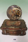 TWO EAST EUROPEAN POLYCHROME DECORATED BOXES.