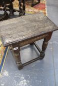 AN ANTIQUE OAK JOINT STOOL