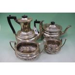 A FOUR PIECE SILVER TEA SET. DATED SHEFFIELD 1897, 1898, 1899. TOTAL WEIGHT 62OZS