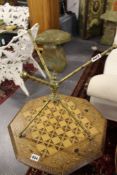 A 19TH.C.BRASS PLATE DISPLAY STAND