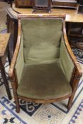 AN 18TH.C.DUTCH MARQUETRY INLAID ARMCHAIR