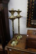 A PAIR OF 19TH.C.ECLESIASTICAL CANDLESTICKS