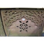 A PAIR OF ANTIQUE CARVED STONE AND PIERCED ARCHITECTURAL ELEMENTS
