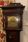 AN 18TH.C.OAK 30 HOUR LONG CASE CLOCK WITH BRASS DIAL SIGNED THOMAS STRIPLING, BARWELL
